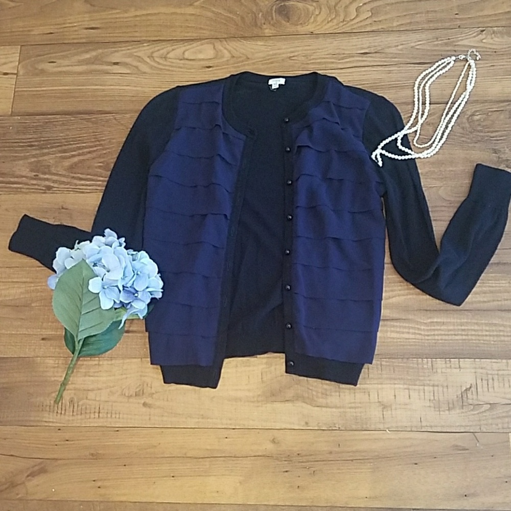 Button-Up Ruffle Cardigan by J. Crew
